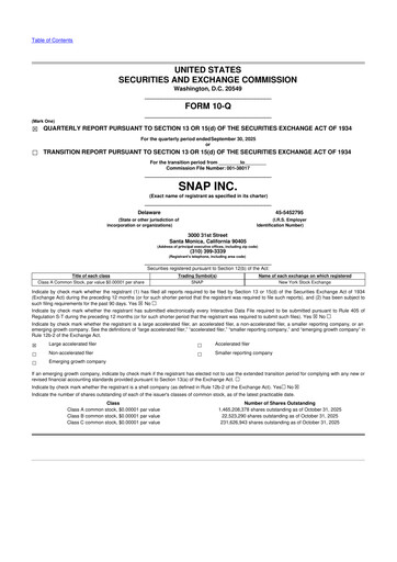 Thumbnail Snap 10-Q Quarterly Report FY2025 