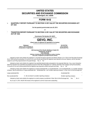 Thumbnail Gevo 10-Q Quarterly Report FY2013 