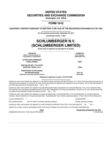 Vorschaubild SLB (Schlumberger) 10-Q Quartalsbericht 2013 