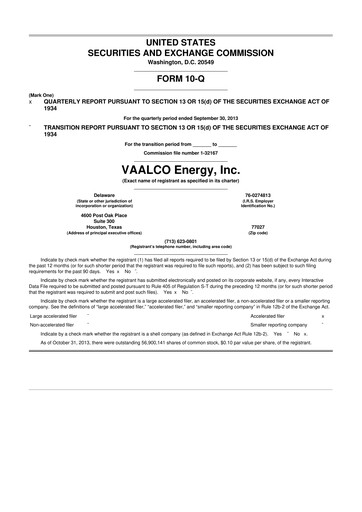 Thumbnail Vaalco Energy
 10-Q Quarterly Report FY2013 
