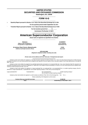Vorschaubild American Superconductor Corporation 10-Q Quartalsbericht 2014 