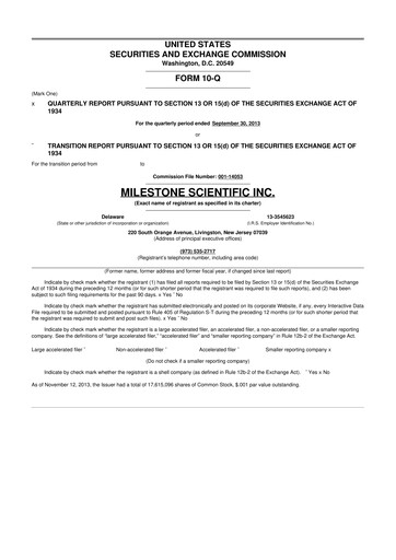 Thumbnail Milestone Scientific 10-Q Quarterly Report FY2013 