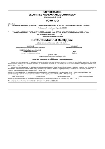 Thumbnail Rexford Industrial 10-Q Quarterly Report FY2013 