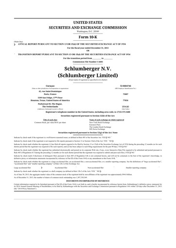 Thumbnail SLB (Schlumberger) 10-K Annual Report 2013