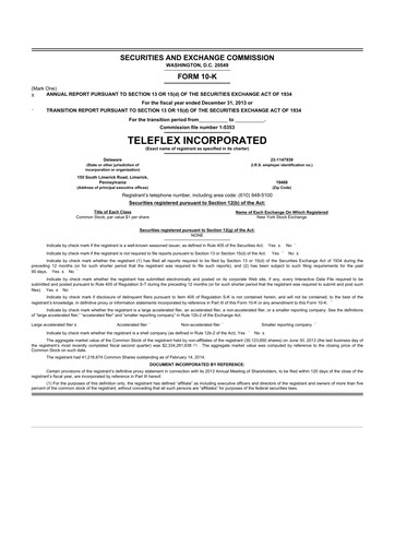 Thumbnail Teleflex 10-K Annual Report 2013