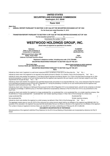 Thumbnail Westwood Holdings Group 10-K Annual Report 2013