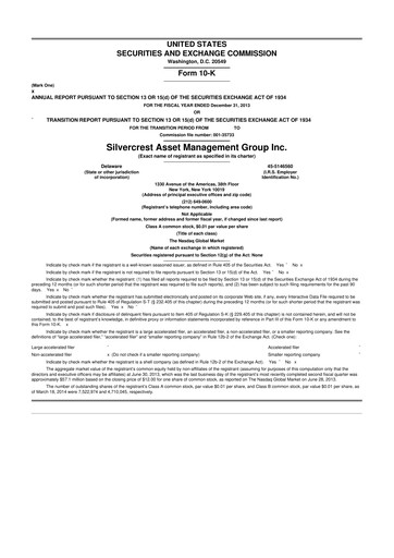Thumbnail Silvercrest Asset Management Group 10-K Annual Report 2013