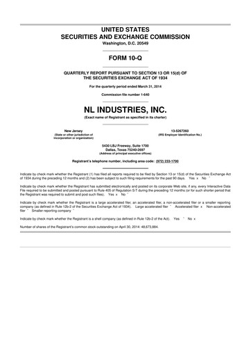 Thumbnail NL Industries 10-Q Quarterly Report FY2014 