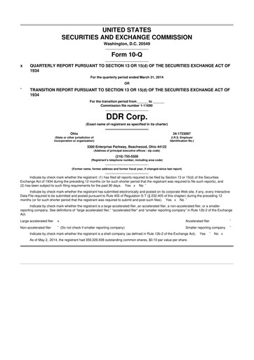 Thumbnail SITE Centers
 10-Q Quarterly Report FY2014 