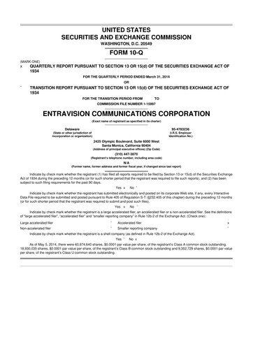 Thumbnail Entravision Communications
 10-Q Quarterly Report FY2014 
