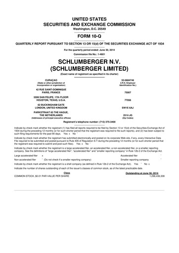 Vorschaubild SLB (Schlumberger) 10-Q Quartalsbericht 2014 