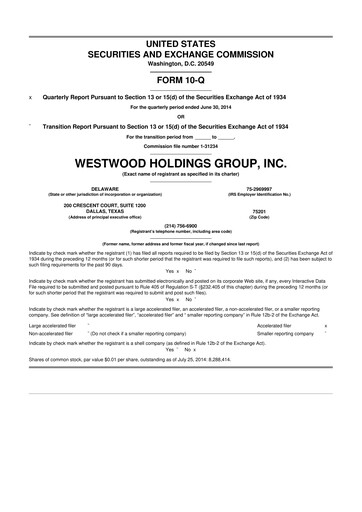 Thumbnail Westwood Holdings Group 10-Q Quarterly Report FY2014 