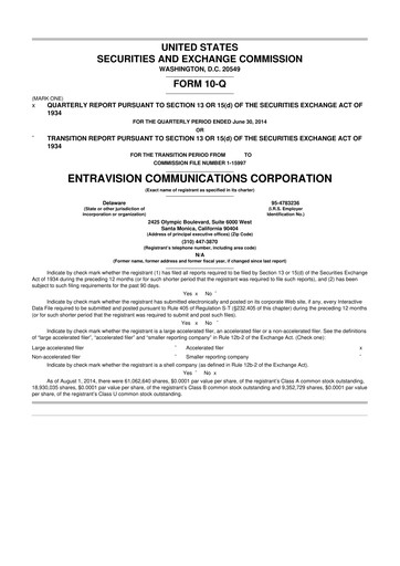 Thumbnail Entravision Communications
 10-Q Quarterly Report FY2014 