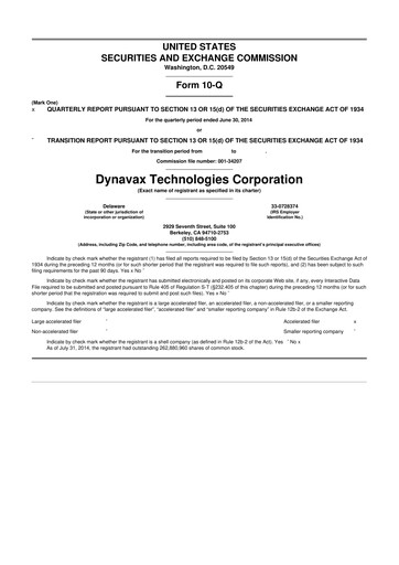 Thumbnail Dynavax Technologies
 10-Q Quarterly Report FY2014 
