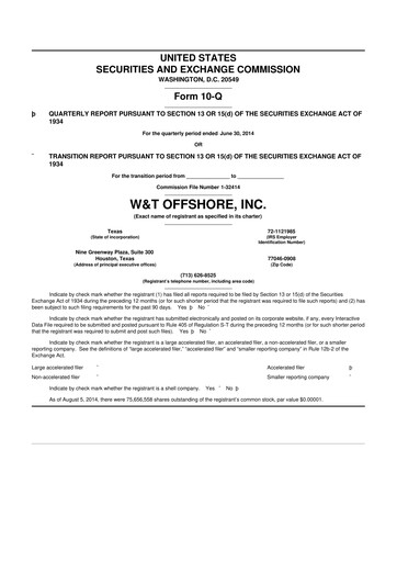 Thumbnail W&T Offshore 10-Q Quarterly Report FY2014 