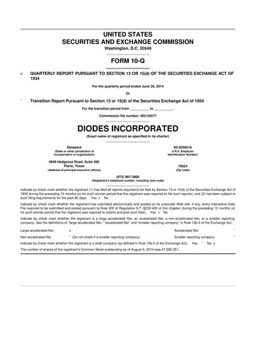Thumbnail Diodes Incorporated 10-Q Quarterly Report FY2014 