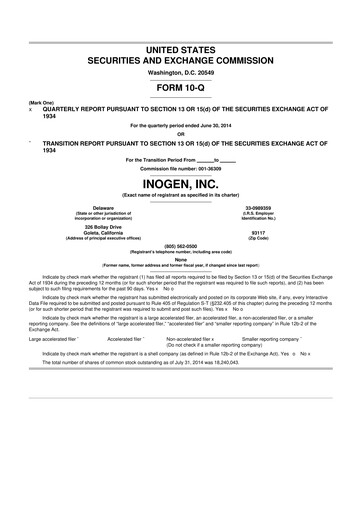 Thumbnail Inogen 10-Q Quarterly Report FY2014 