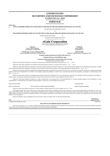 Thumbnail eGain 10-K Annual Report 2014