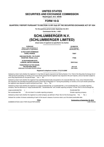 Vorschaubild SLB (Schlumberger) 10-Q Quartalsbericht 2014 