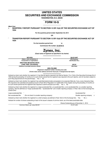 Thumbnail Zynex 10-Q Quarterly Report FY2014 