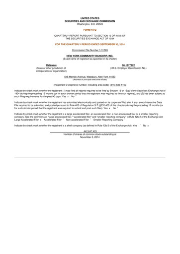Thumbnail Flagstar Bank 10-Q Quarterly Report FY2014 
