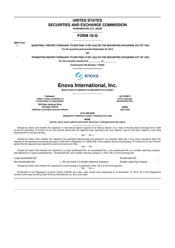 Vorschaubild Enova International
 10-Q Quartalsbericht  