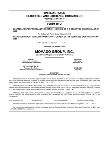 Thumbnail Movado Group 10-Q Quarterly Report FY2015 