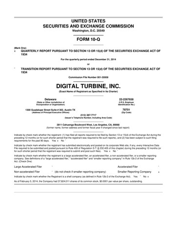 Thumbnail Digital Turbine
 10-Q Quarterly Report FY2015 