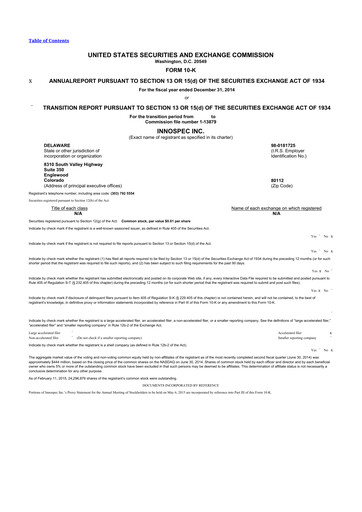 Thumbnail Innospec 10-K Annual Report 2014