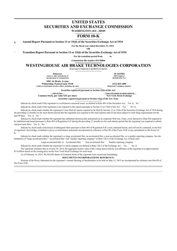 Thumbnail Wabtec 10-K Annual Report 2014