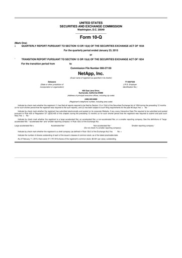 Miniature NetApp
 10-Q Rapport trimestriel 2015 