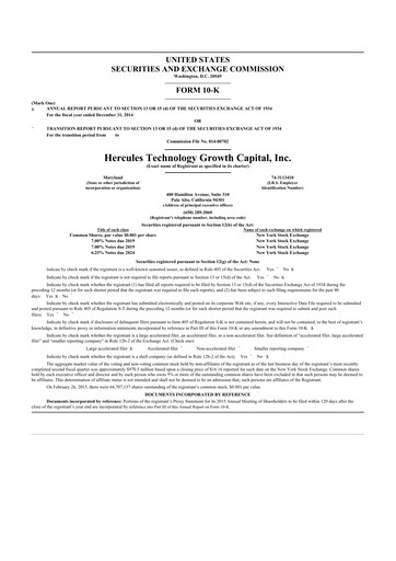 Thumbnail Hercules Capital
 10-K Annual Report 