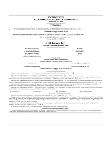 Thumbnail Novanta 10-K Annual Report 2014