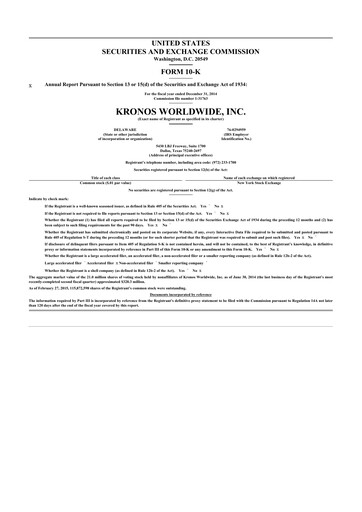 Thumbnail Kronos Worldwide 10-K Annual Report 2014