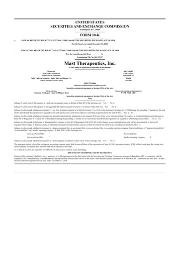 Thumbnail Savara 10-K Annual Report 2014