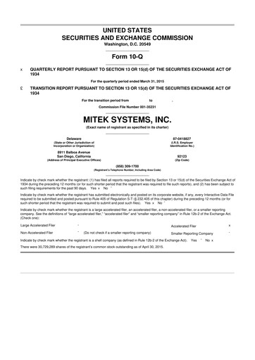 Thumbnail Mitek Systems
 10-Q Quarterly Report FY2015 