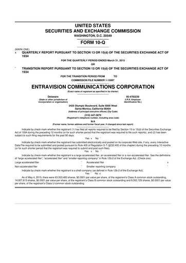 Thumbnail Entravision Communications
 10-Q Quarterly Report FY2015 