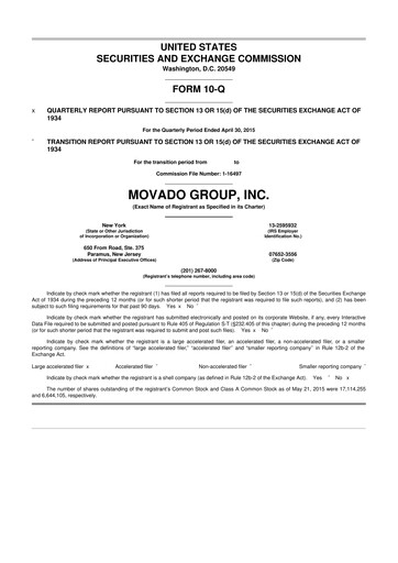 Thumbnail Movado Group 10-Q Quarterly Report FY2015 