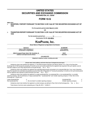 Thumbnail Zevra Therapeutics 10-Q Quarterly Report FY2015 