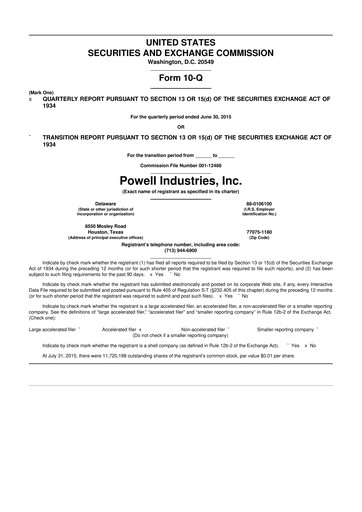 Thumbnail Powell Industries 10-Q Quarterly Report FY2015 