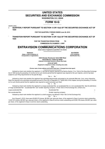 Thumbnail Entravision Communications
 10-Q Quarterly Report FY2015 