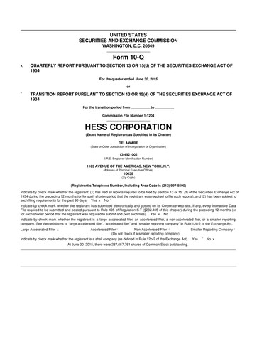 Vorschaubild Hess 10-Q Quartalsbericht 2015 