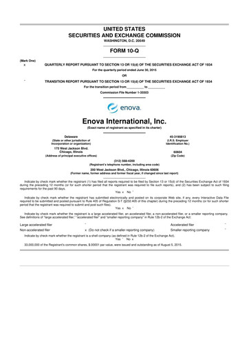 Vorschaubild Enova International
 10-Q Quartalsbericht 2015 
