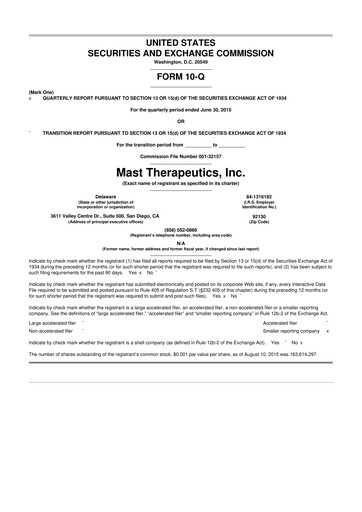 Thumbnail Savara 10-Q Quarterly Report FY2015 