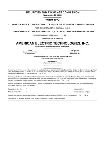 Thumbnail Stabilis Solutions 10-Q Quarterly Report FY2015 