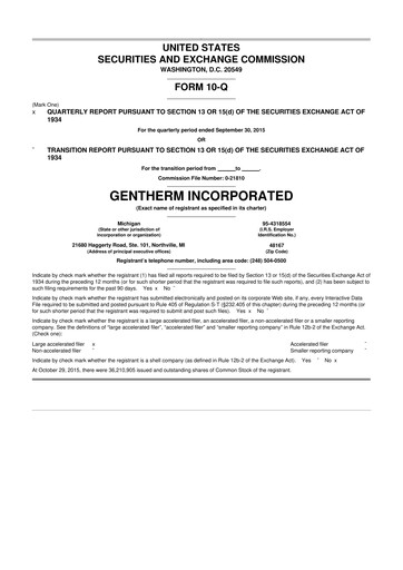 Vorschaubild Gentherm 10-Q Quartalsbericht 2015 