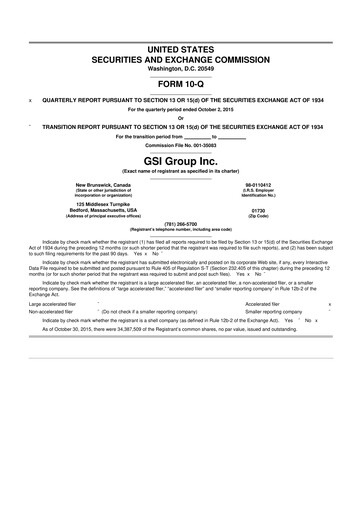 Miniature Novanta 10-Q Rapport trimestriel 2015 