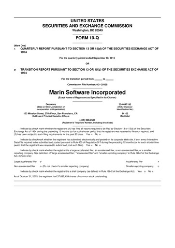 Thumbnail Marin Software 10-Q Quarterly Report FY2015 