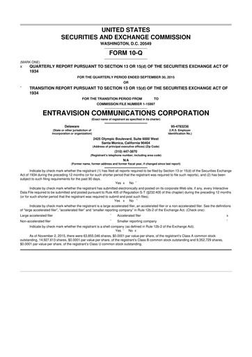 Thumbnail Entravision Communications
 10-Q Quarterly Report FY2015 