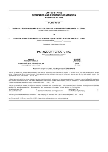 Vorschaubild Paramount Group 10-Q Quartalsbericht 2015 